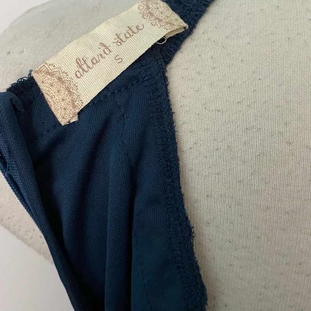 Altar’d state navy blue embroidered maxi dress - Picture 2 of 6